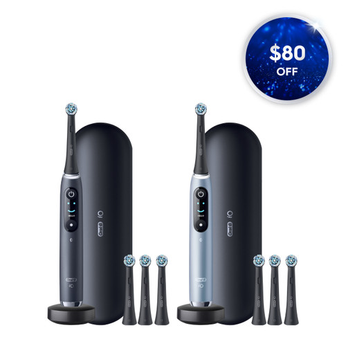 Oral-B iO9 Twin Pack, Black Onyx + Aqua Marine