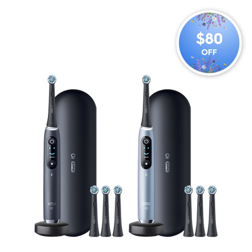 Oral-B iO9 Twin Pack, Black Onyx + Aqua Marine