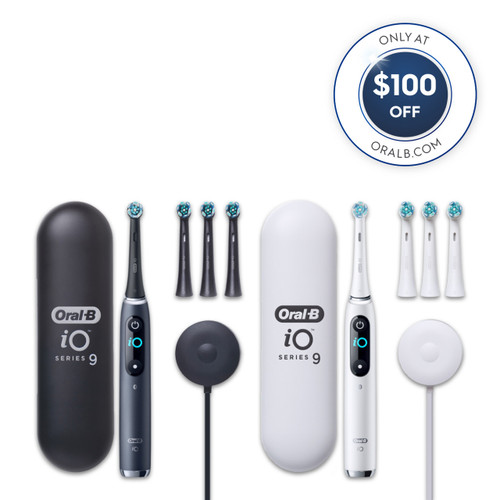 Oral-B iO9 Twin Pack, Black Onyx + White Alabaster