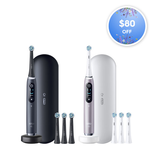 Oral-B iO9 Twin Pack, Black Onyx + Rose Quartz