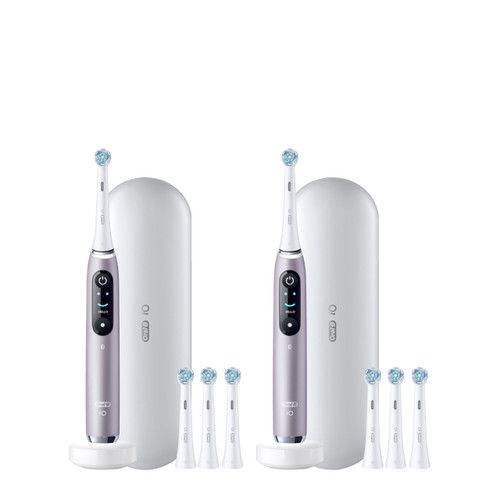 iO Series 9 Twin Pack in Rose Quartz and White Alabaster | Oral-B