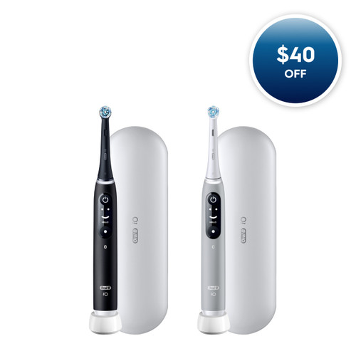 Oral-B iO Series 6 Twin Pack, Black Lava + Grey Opal