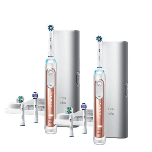 Oral-B Genius 7500 Rechargeable Electric Toothbrush Twin Pack, Rose Gold Oral-B Genius 7500 Rechargeable Electric Toothbrush Twin Pack, Rose Gold