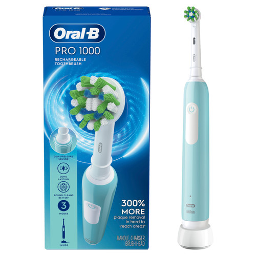 Pro 1000 Rechargeable Electric Toothbrush Twin Pack, Black and