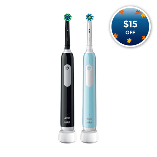 Pro 1000 Rechargeable Electric Toothbrush Twin Pack, Black and Turquoise Pro 1000 Rechargeable Electric Toothbrush Twin Pack, Black and Turquoise