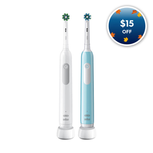 Pro 1000 Rechargeable Electric Toothbrush Twin Pack, White and Turquoise Pro 1000 Rechargeable Electric Toothbrush Twin Pack, White and Turquoise