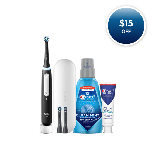 Oral-B + Crest iO4 Gum Care Bundle, Black