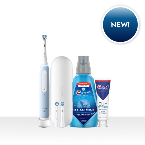 Oral-B + Crest iO4 Gum Care Bundle, Blue