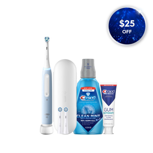 Oral-B + Crest iO4 Gum Care Bundle, Blue