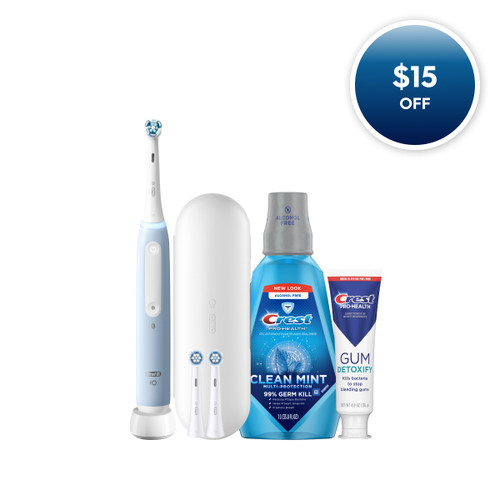 Oral-B + Crest iO4 Gum Care Bundle, Blue