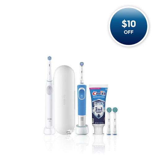 Oral-B Family Pack Featuring iO2 + Kids Advanced Cavity Bundle, Pure White