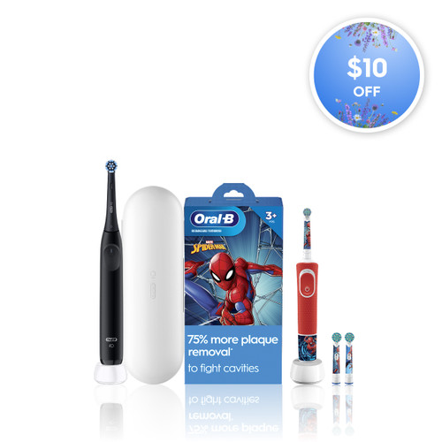 Oral-B Family Pack featuring iO2 + Spiderman, Night Black