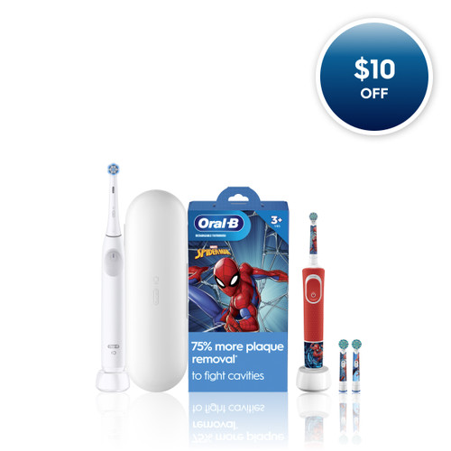 Oral-B Family Pack featuring iO2 & Spiderman, Pure White