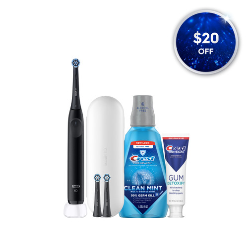 Oral-B + Crest Gum Care iO2 Bundle, Night Black