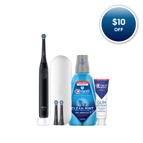 Oral-B + Crest Gum Care iO2 Bundle, Night Black