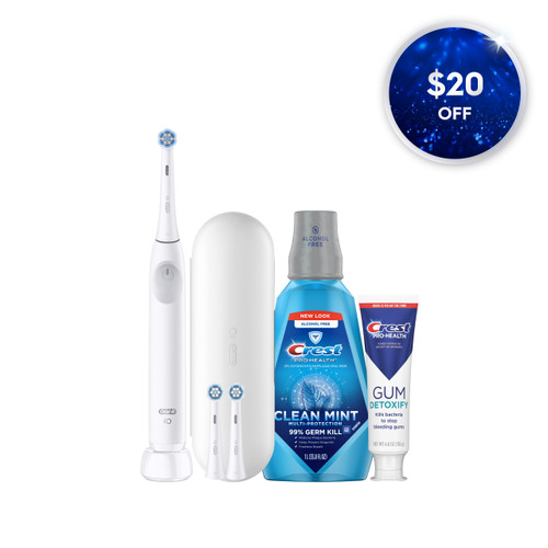 Oral-B + Crest Gum Care  iO2 Bundle, Pure White