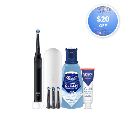 Oral-B + Crest iO Series 4 Gum Care Bundle, Pink | Oral-B Oral-B + Crest iO Series 4 Gum Care Bundle, Pink | Oral-B