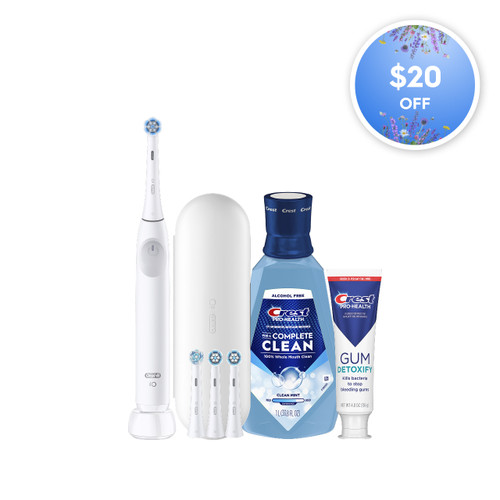 Oral-B + Crest Gum Care iO Series 2 Bundle, Pure White