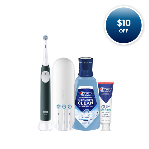 Oral-B + Crest Gum Care iO Series 2 Bundle, Forest Green