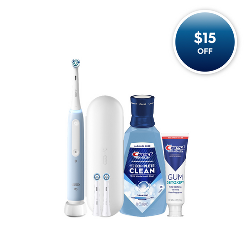 Oral-B + Crest iO Series 4 Gum Care Bundle, Blue