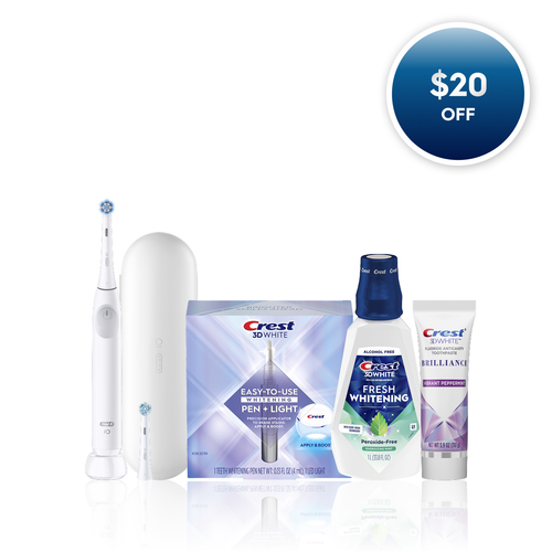 Oral-B Glow & Go Whitening Bundle, White