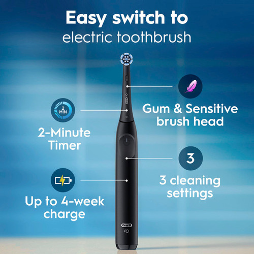 Oral-B iO Series 2 Clean & Protect Rechargeable Electric Toothbrush Starter Kit, Night Black
