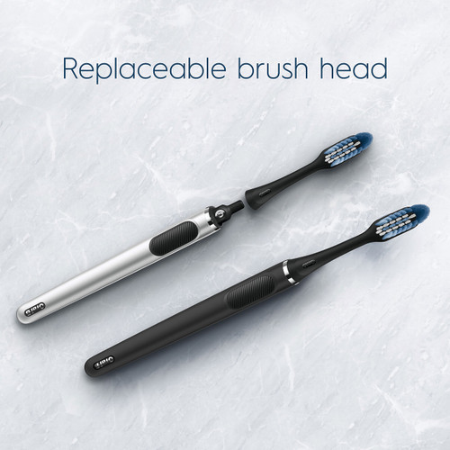 Clic Toothbrush Replacement Brush Heads, Black