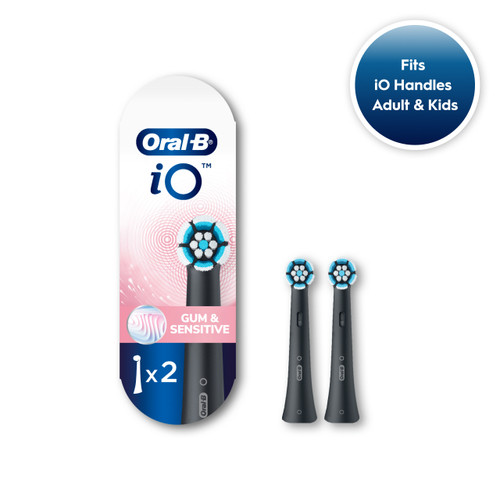 Oral-B iO Gentle Care Replacement Brush Heads, 2-Count, Black