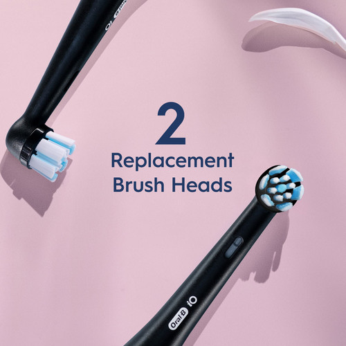 iO Gentle Care Replacement Brush Heads 2Count, Black OralB