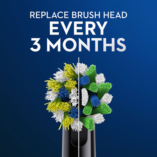 CrossAction Electric Toothbrush Replacement Brush Heads, Black