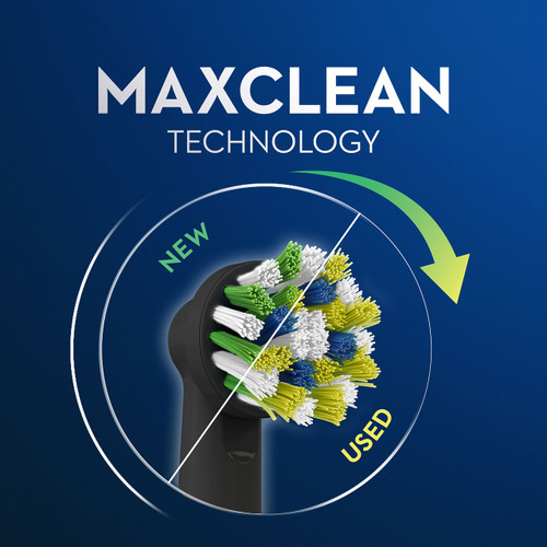 CrossAction Electric Toothbrush Replacement Brush Heads, Black