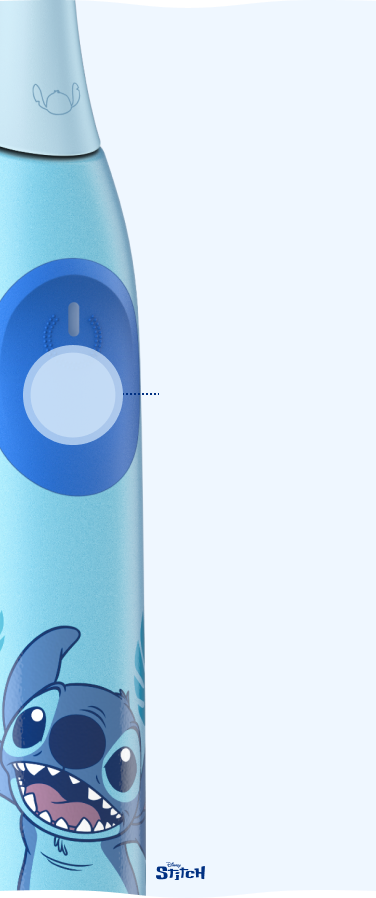 Close-up of Disney Stitch button to change modes