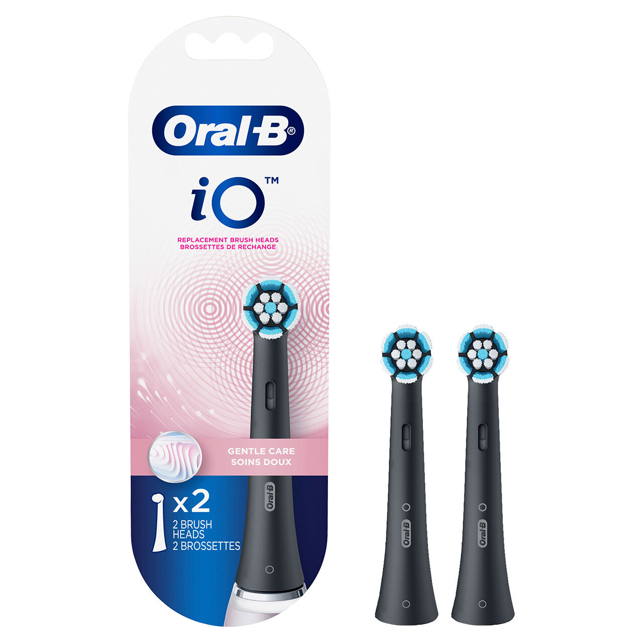 iO Gentle Care Replacement Brush Heads, Black