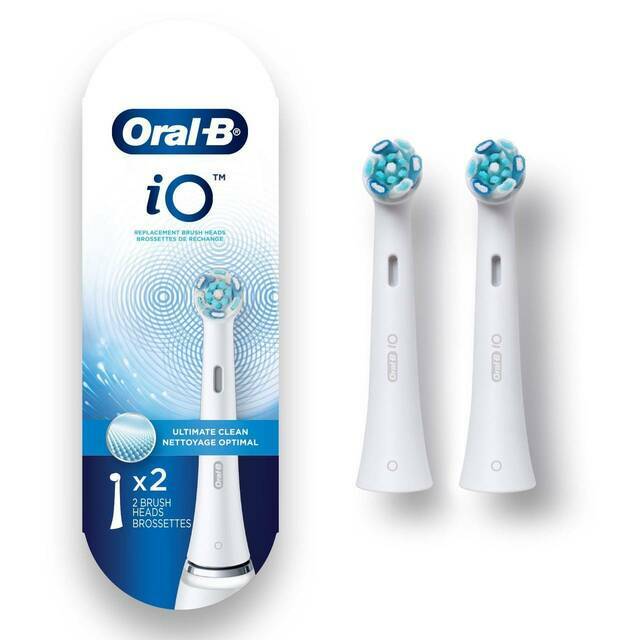 Oral-B iO Ultimate Clean Replacement Brush Heads, 2-Count, White