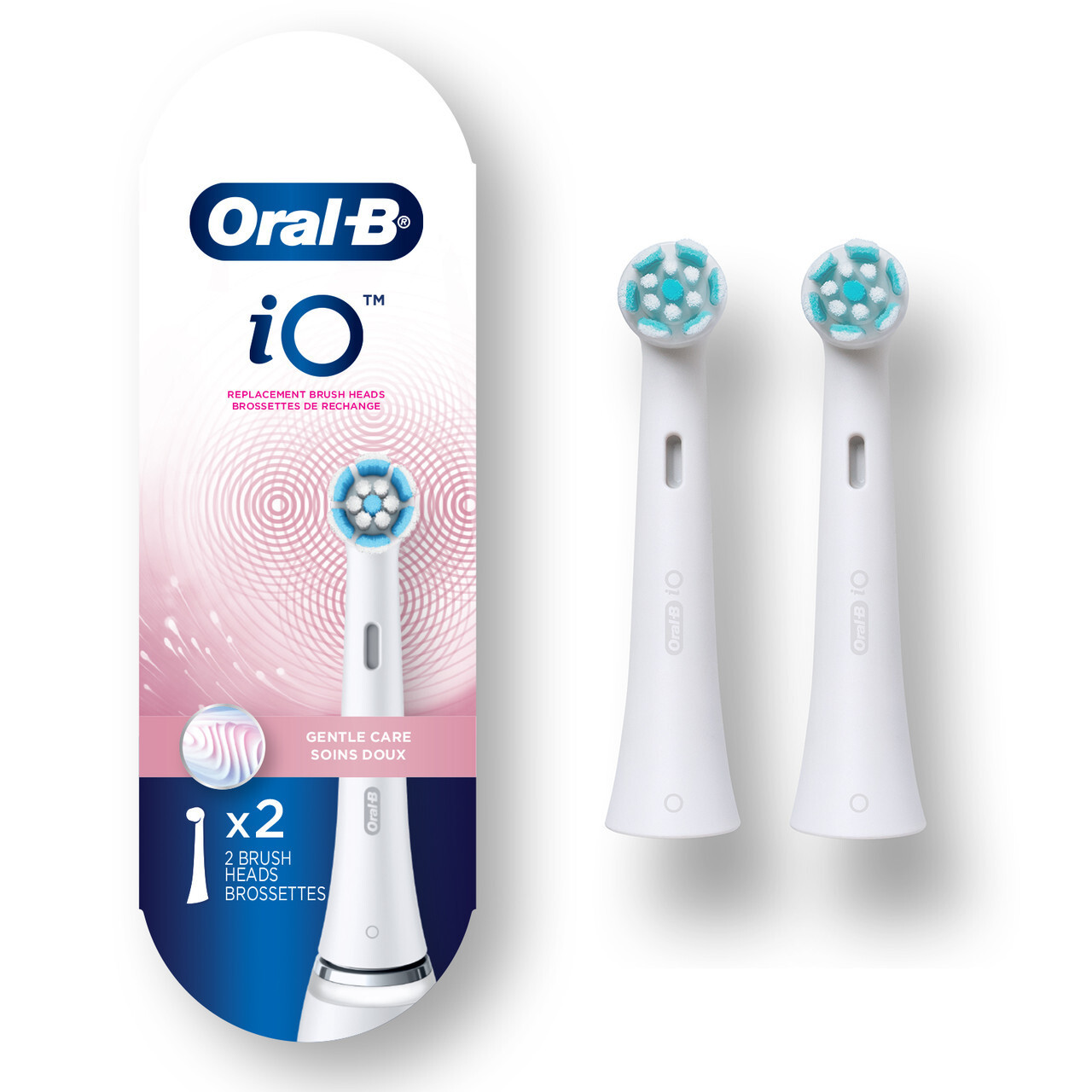 iO Gentle Care Replacement Brush Heads, White