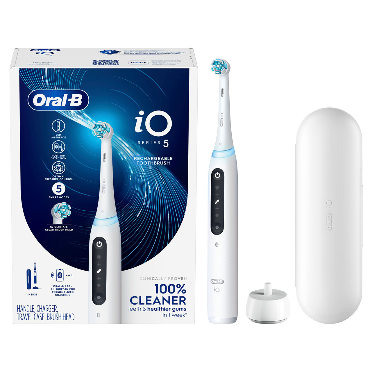Oral-B iO Series 5 Electric Toothbrush, Matte White