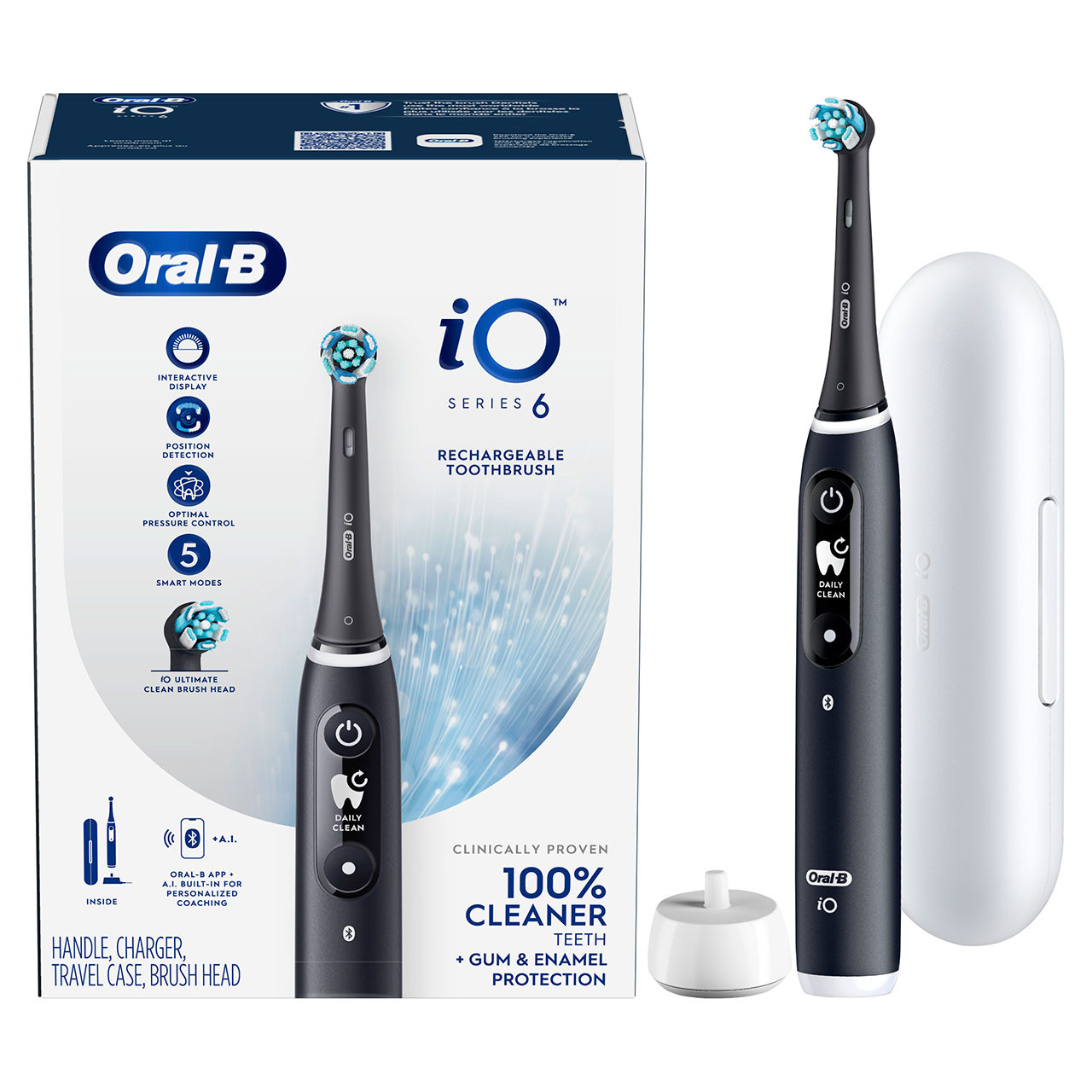 Oral-B iO Series 6 Electric Toothbrush, Black Lava