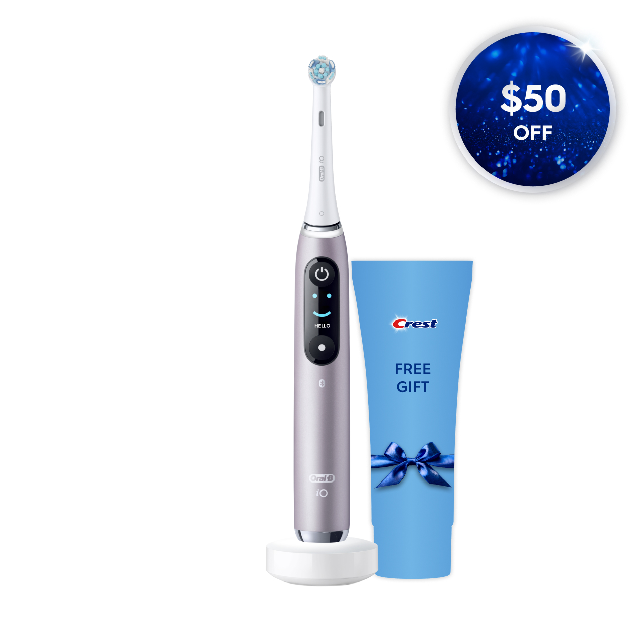 Oral-B iO Series 9 Rechargeable Electric Toothbrush, Rose Quartz