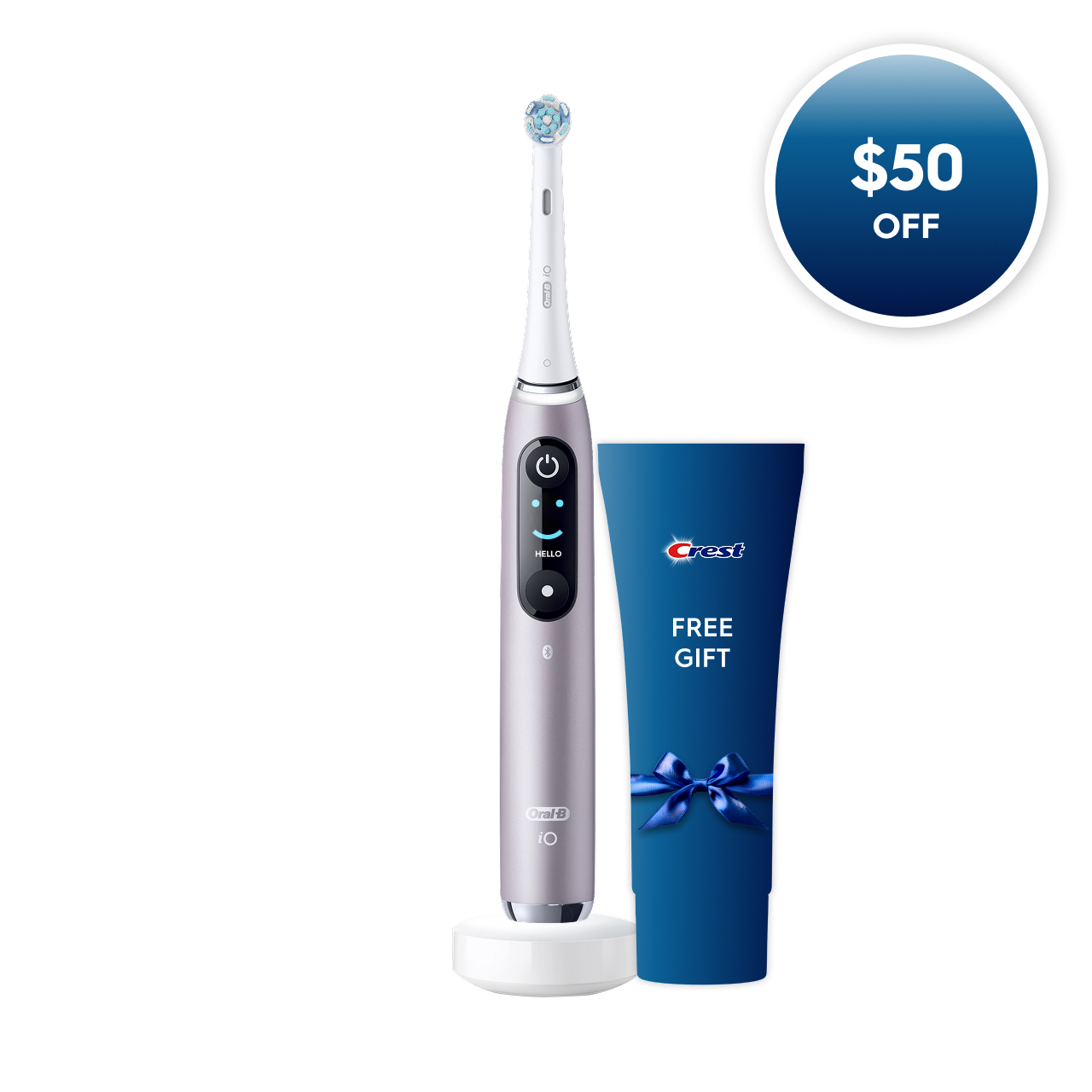 Oral-B iO Series 9 Rechargeable Electric Toothbrush, Rose Quartz