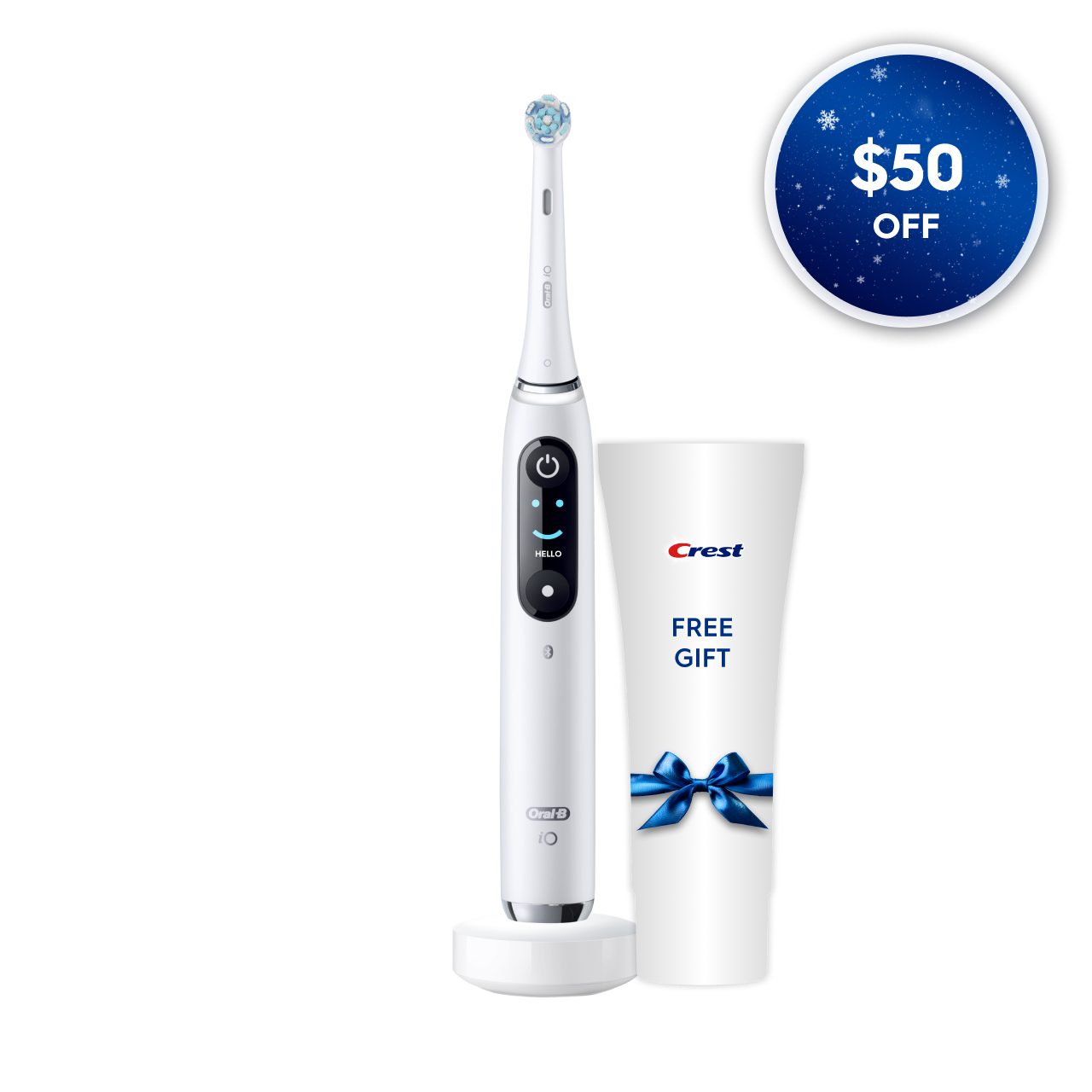 Oral-B iO Series 9 Rechargeable Electric Toothbrush, White Alabaster