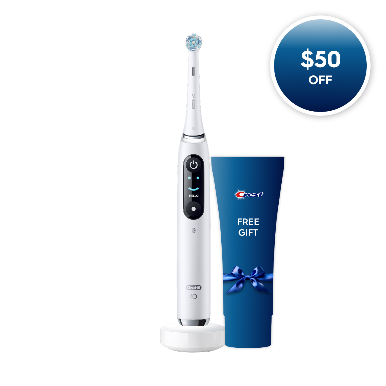 Oral-B iO Series 9 Rechargeable Electric Toothbrush, White Alabaster