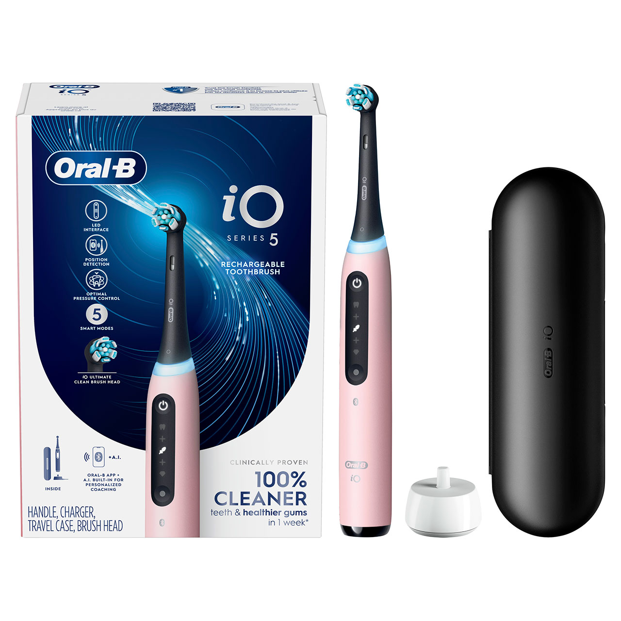 iO Series 5 Rechargeable Electric Toothbrush, Blush Pink