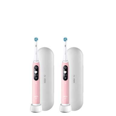 iO Series 6 Electric Toothbrush Twin Pack, Pink Sand | Oral-B