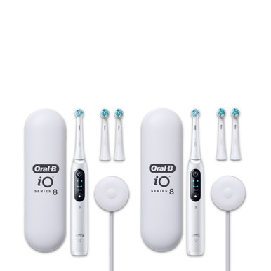 iO Series 8 Twin Pack in white alabaster | Oral-B