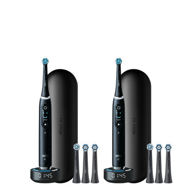 iO Series 10 Electric Toothbrush Twin Pack, Cosmic Black | Oral-B