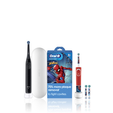 Oral-B Family Pack featuring iO2 + Spiderman, Night Black | Oral-B