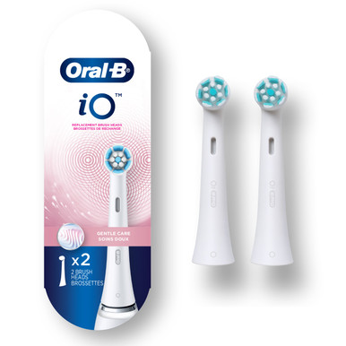  Oral-B iO Gentle Care - Cabezales de repuesto para cepillo  dental, color blanco, 2 unidades : Salud y Hogar