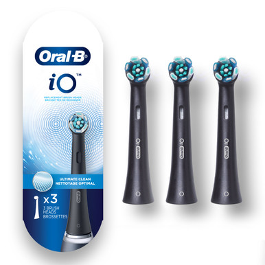 Photos - Toothbrush Head Oral-B iO Ultimate Clean Replacement Brush Heads, 3-Count, Black Black 803 