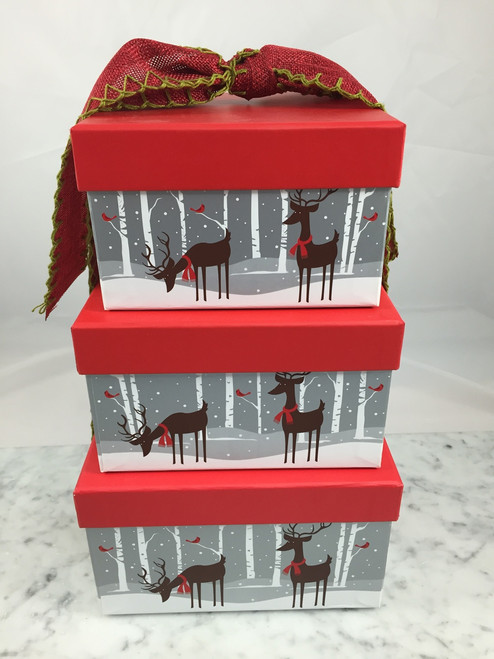 Reindeer Gift Box Tower 