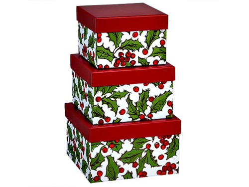 Holly Berry Gift Box Tower 